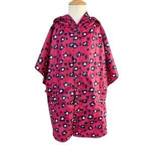 Rockin Baby Girls Leopard Print Rain Jacket Hooded Snap Front Pink 3-6Y